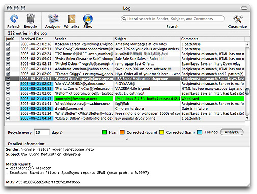 Log window